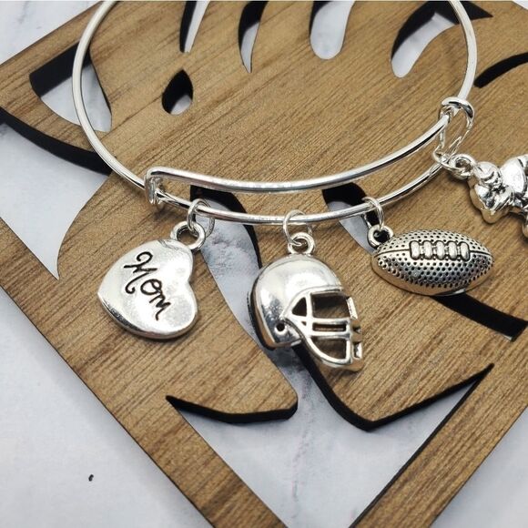 Football Mom Expandable Charm Bracelet - Picture 9 of 13